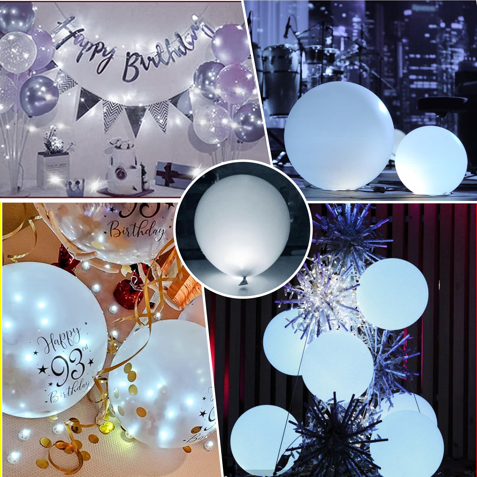 100 Luci LED Per Palloncini - Mini Lampade Bianco Freddo Per Feste, Matrimoni, Compleanni, Natale - Foto 11