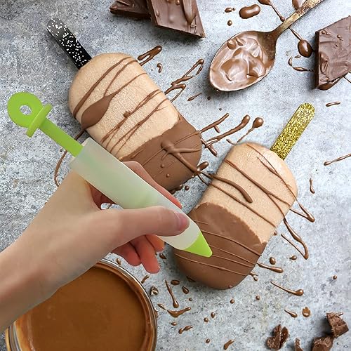 Miniatura 6 de SNAIL GARDEN Palitos de acrílico para tartas 64 unidades de barras de acrílico con purpurina multicolor y palitos de helado de espejo de 45 pulgadas