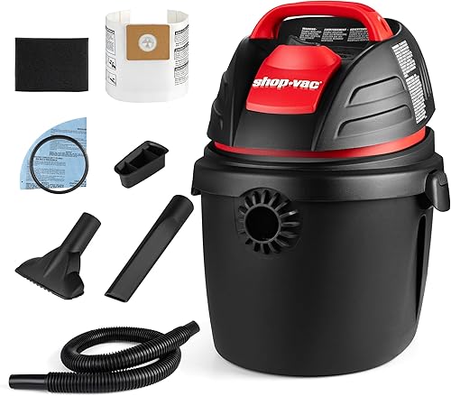 Shop-Vac 9303511 Aspiradora en seco y húmedo de 2.5 galones, 2.5 CV pico, 1.25 pulgadas de diámetro x manguera de 4 pies, cable de 12 pies de