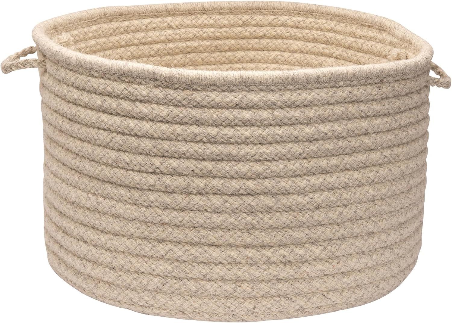 Colonial Mills Natural Wool Houndstooth Utility Basket, 24 by 14-Inch, Cream