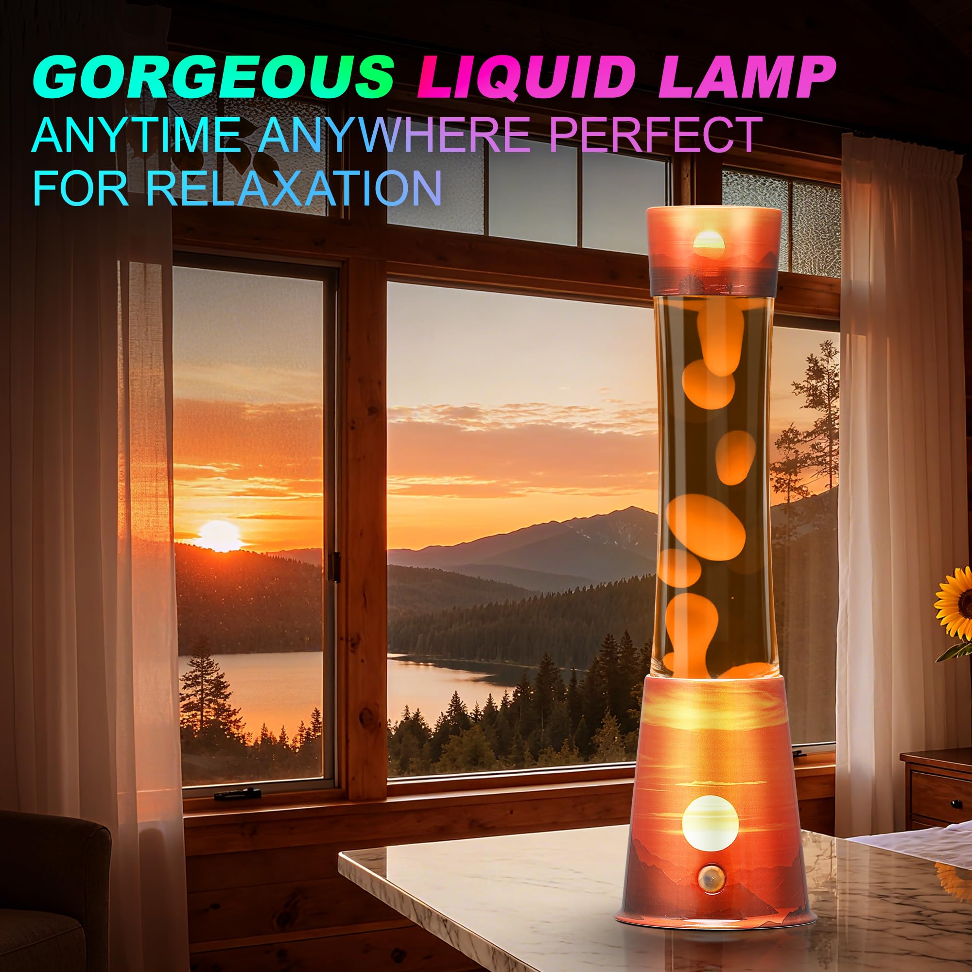 Lampe à Mouvement Liquide 40cm avec 17 Changements de Couleur Télécommande