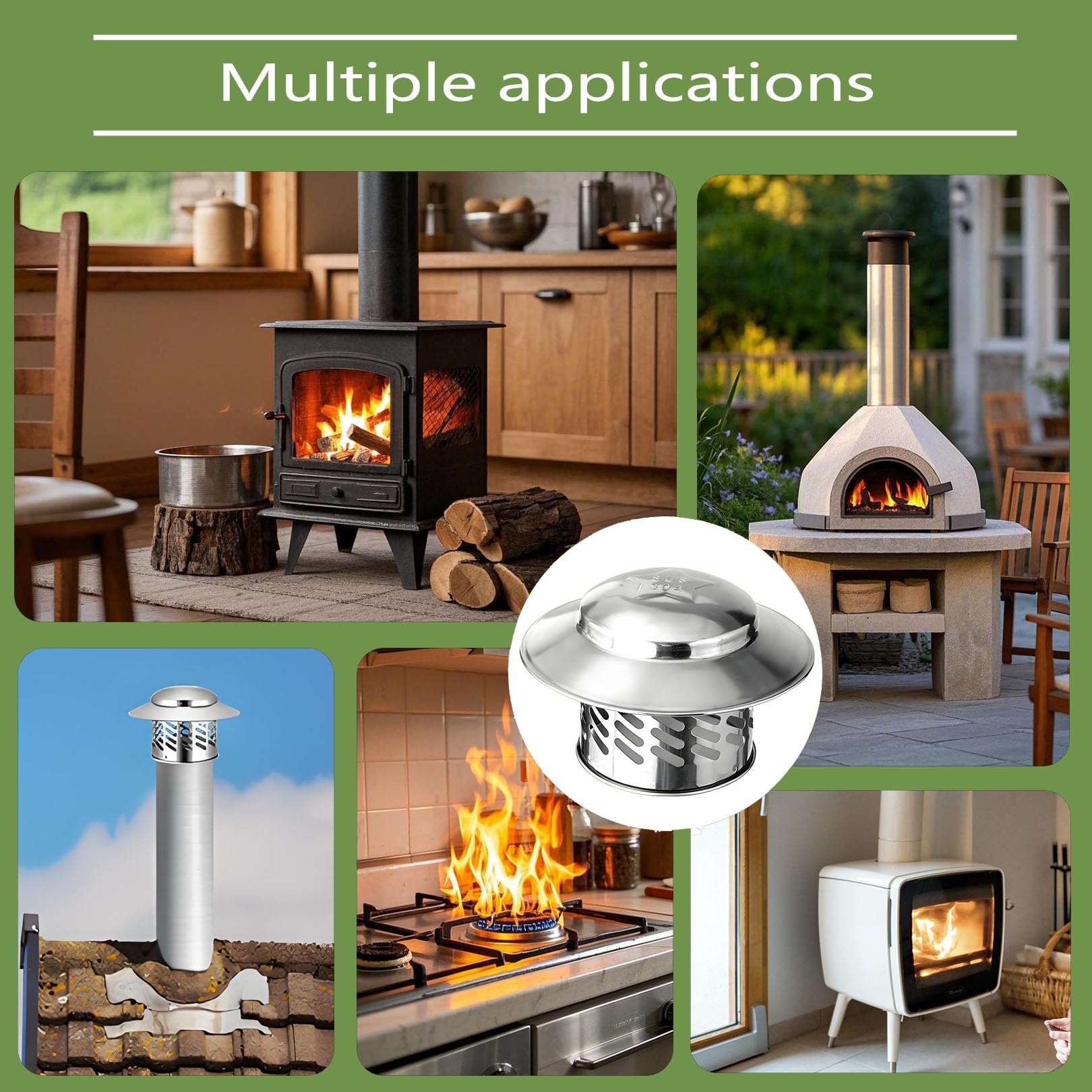Tapa de techo de acero inoxidable resistente a la intemperie para rejillas de ventilación, cubierta de chimenea, tapa de chimenea para chimenea, cubierta de tubería de estufa, cubierta de persecución