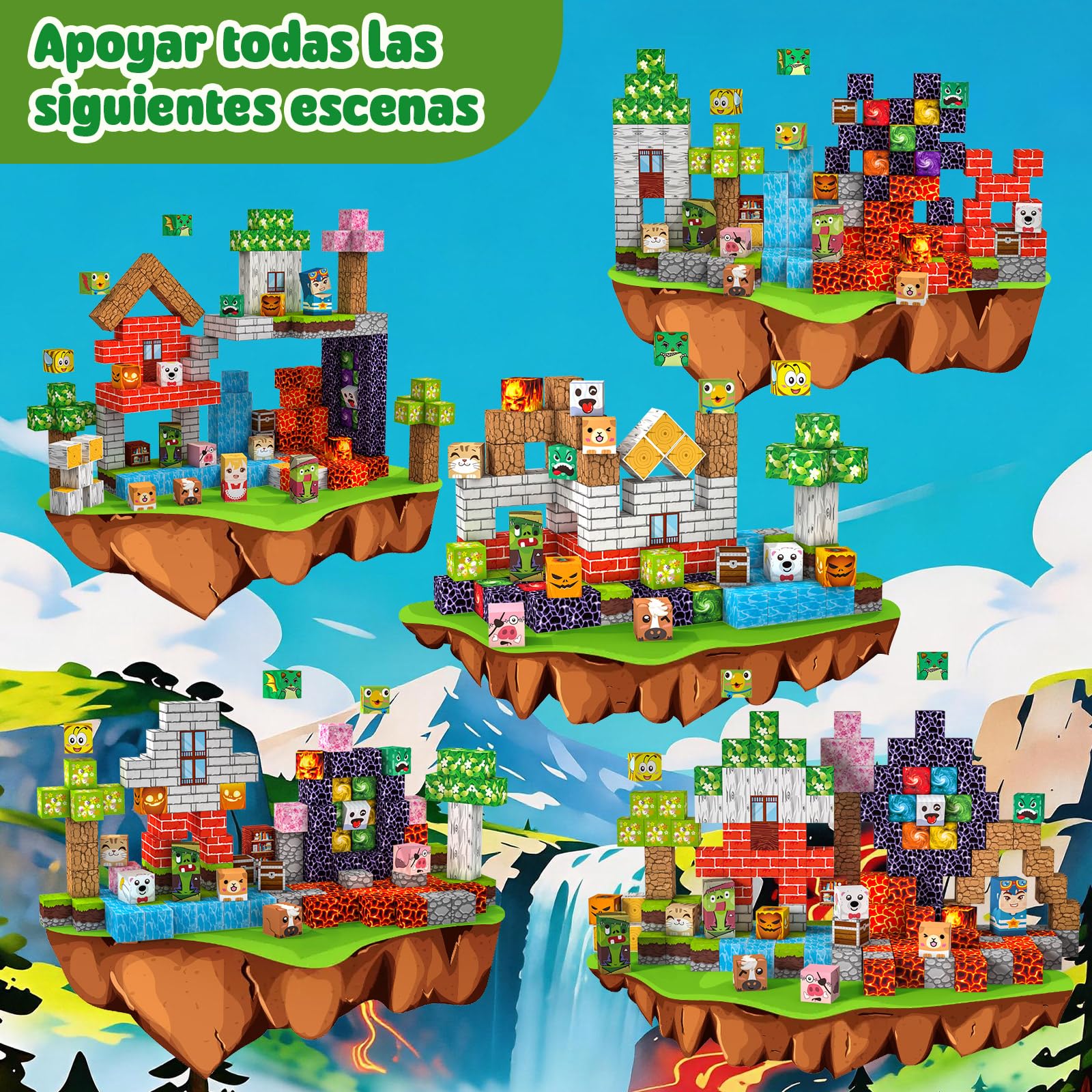 Bloques Magneticos Construccion Niños 220 Piezas 2CM 3+ Magneticas, Juego Magnetic Blocks Tiles Construcción, Juguetes Montessori para Niños 4 5 6 7 8 9 10 11 12 Regalos de Cumpleaños para Niñas