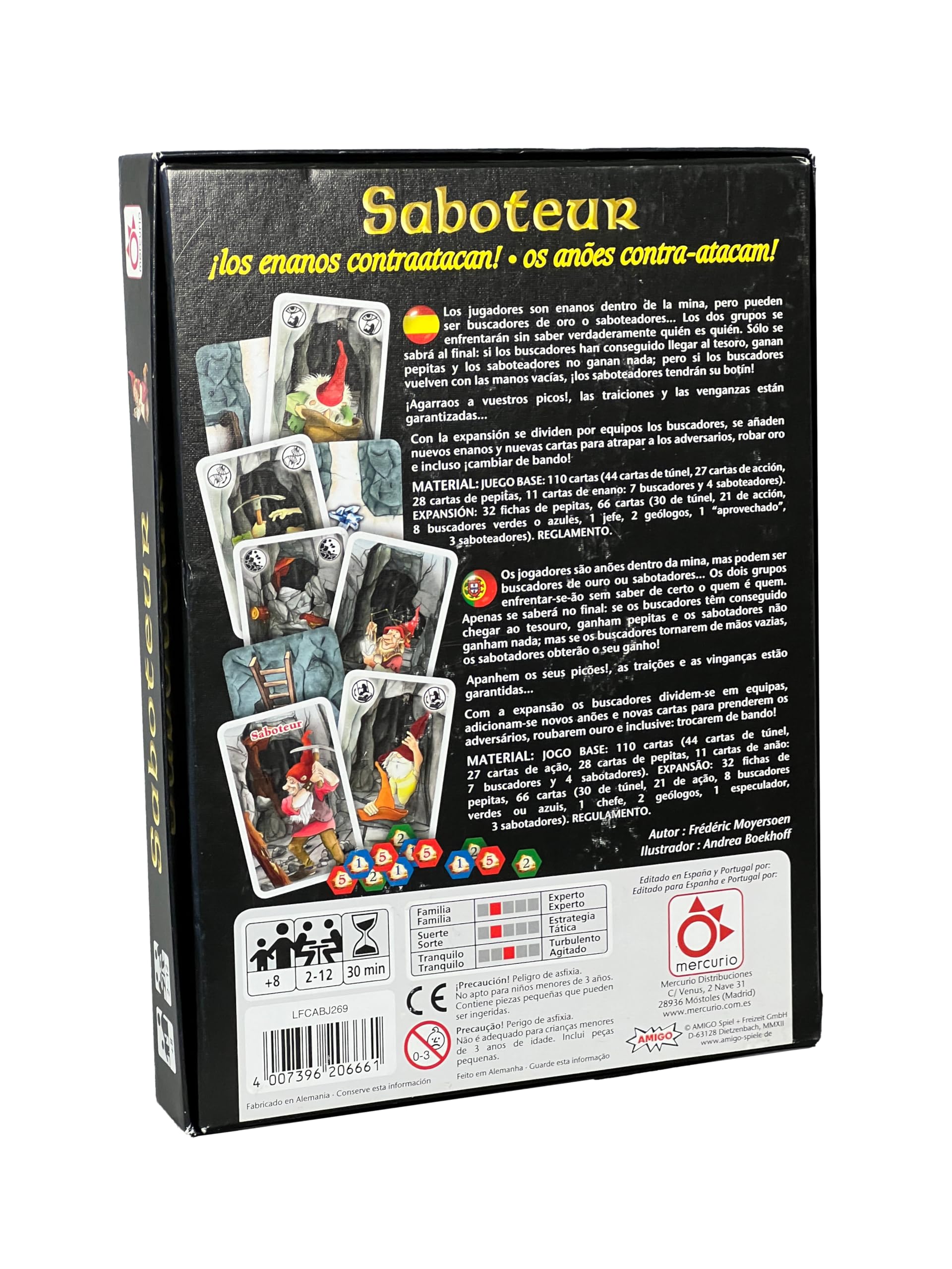 Juego del SABOTEADOR CONSIGUE Maximo DE Oro para Ganar (Juego Base + Expansión)