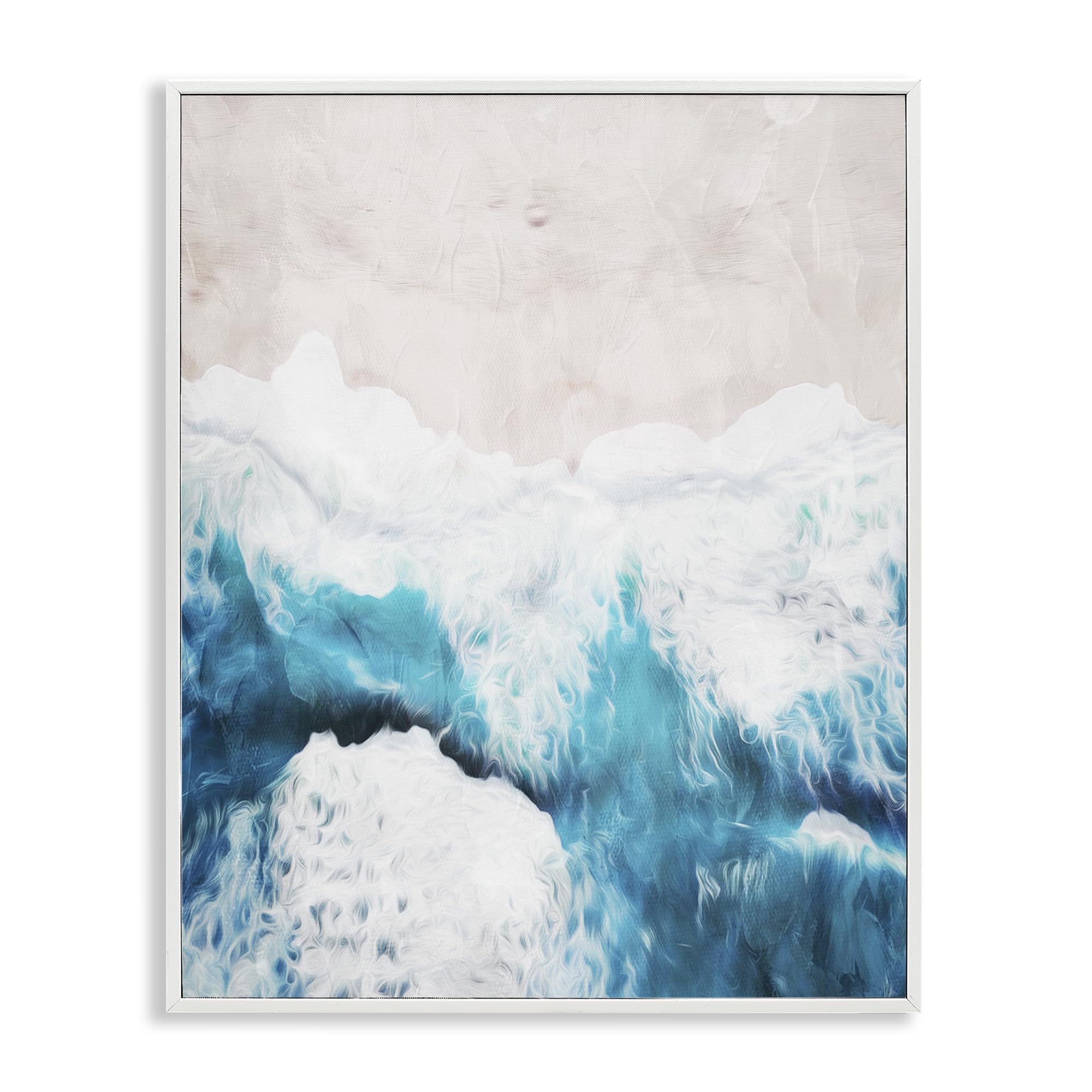 Stupell Industries Coastal White (Textured) 'On The Beach Aerial'| Framed Giclee Art