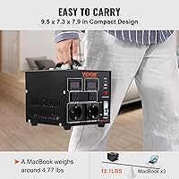 Vista 6 de VEVOR Transformador convertidor de voltaje, 1000 W, transformador elevador/descendente de servicio pesado, conversión de 110 voltios a 220 voltios