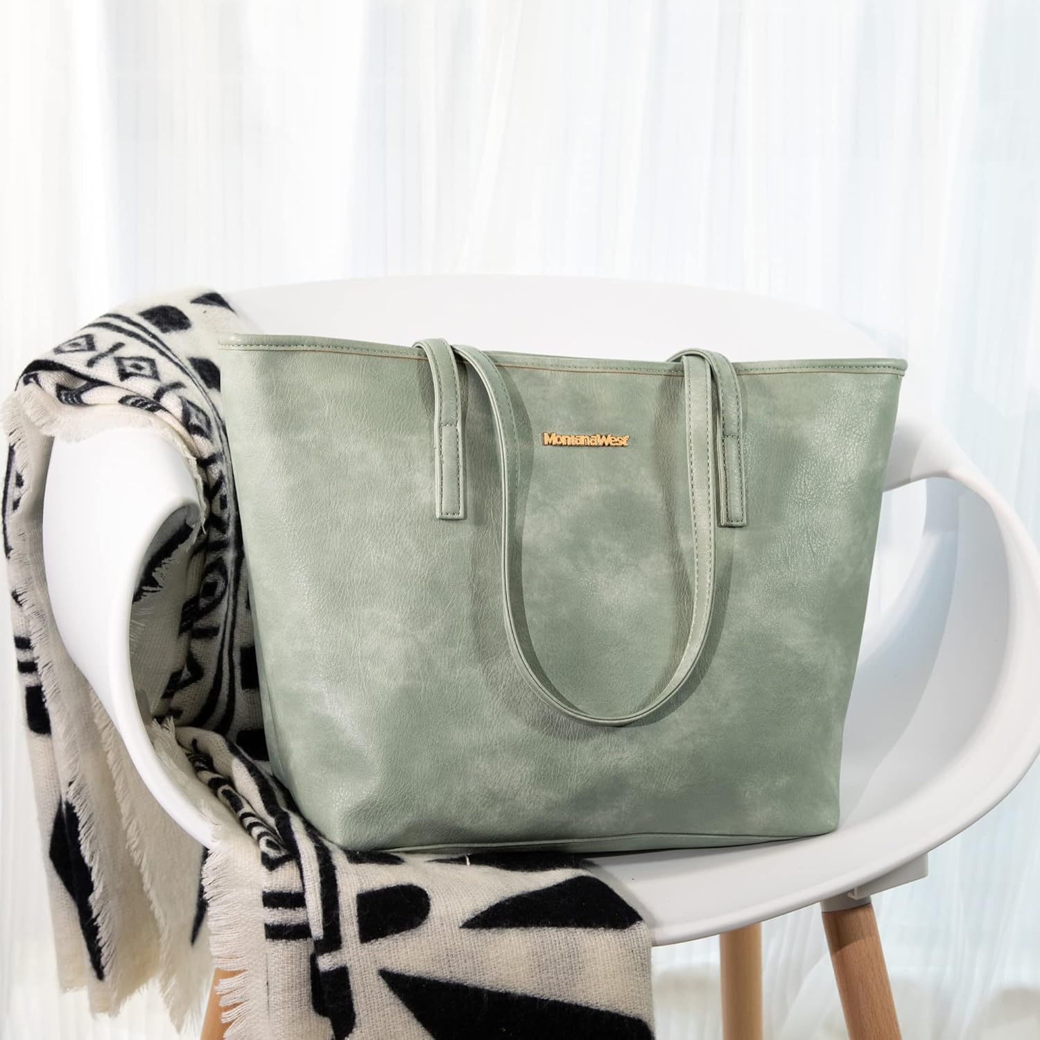 Montana West Tote Bags Vegan Leather Purses and Handbags for Women Top Handle Ladies Shoulder Bags - Image 2