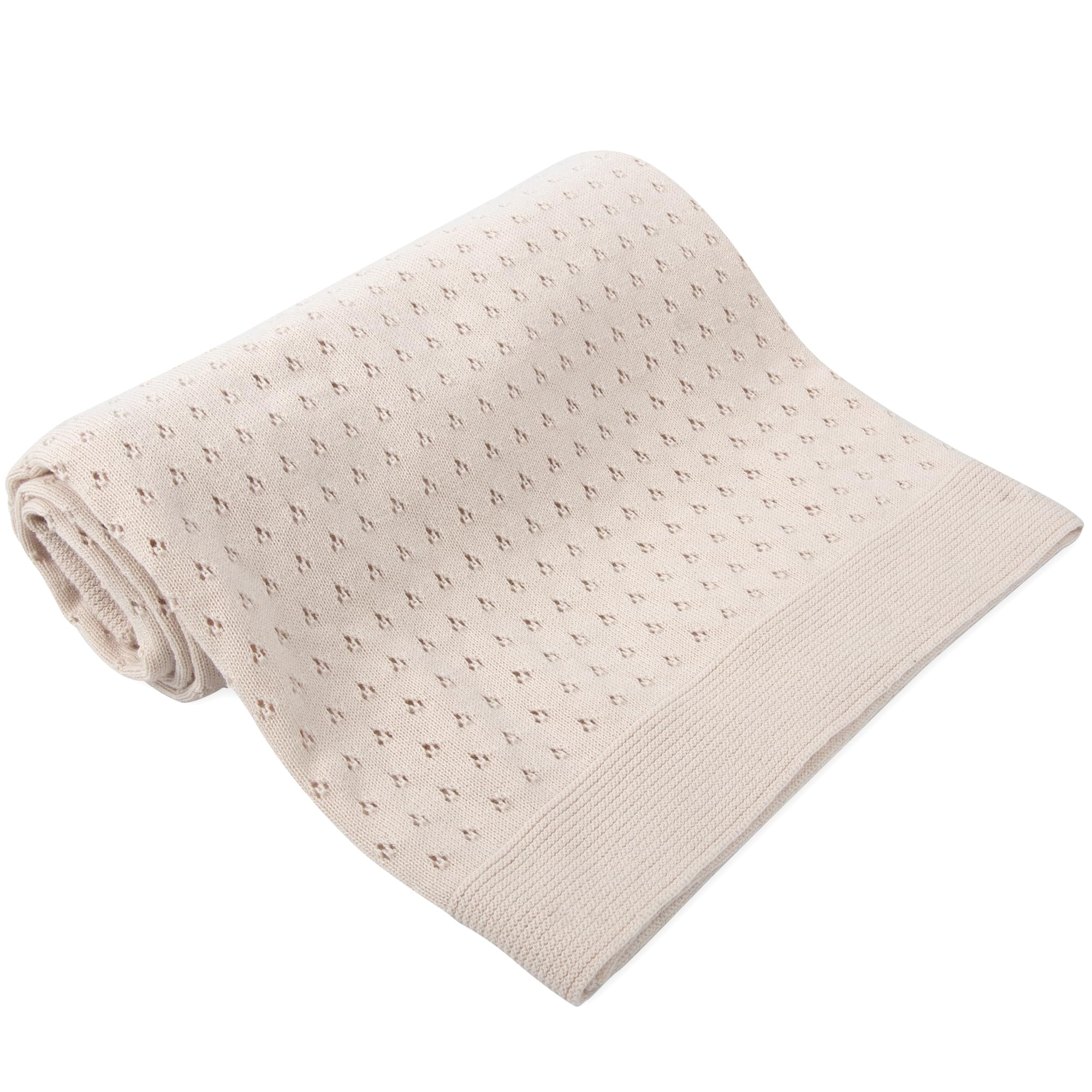 Jessica Simpson Manta de punto de dos piezas para bebé con disco de recuerdo para recién nacidos y bebés (beige)