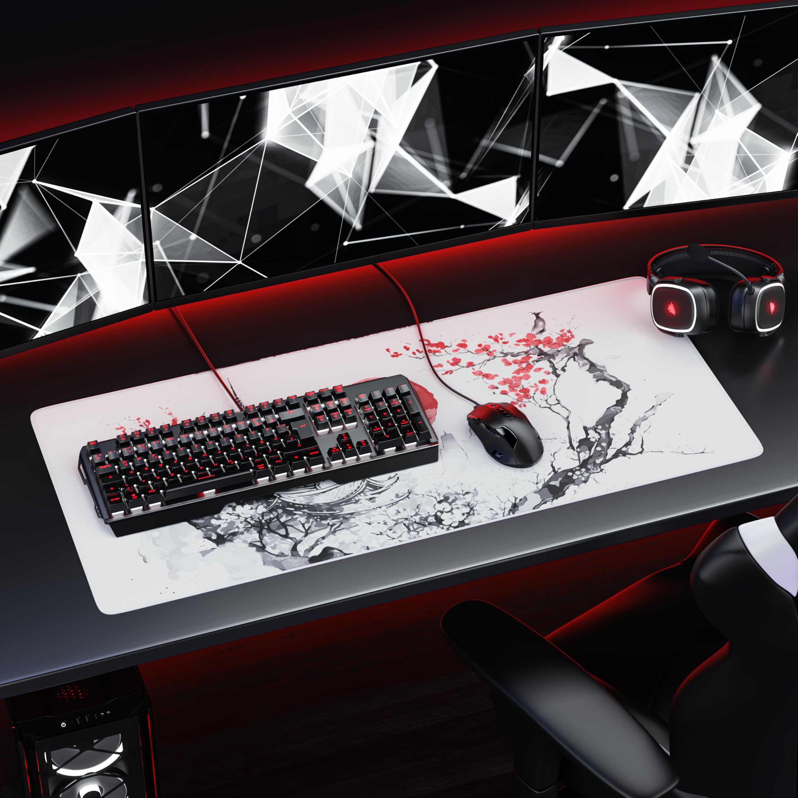 TITANWOLF Tappetino per Mouse XXL 900 x 400 – Office Mousepad – Controllo preciso del Mouse migliora la velocità e la precisione – Tenuta Stabile – Lavabile – Sottomano per Ufficio e casa