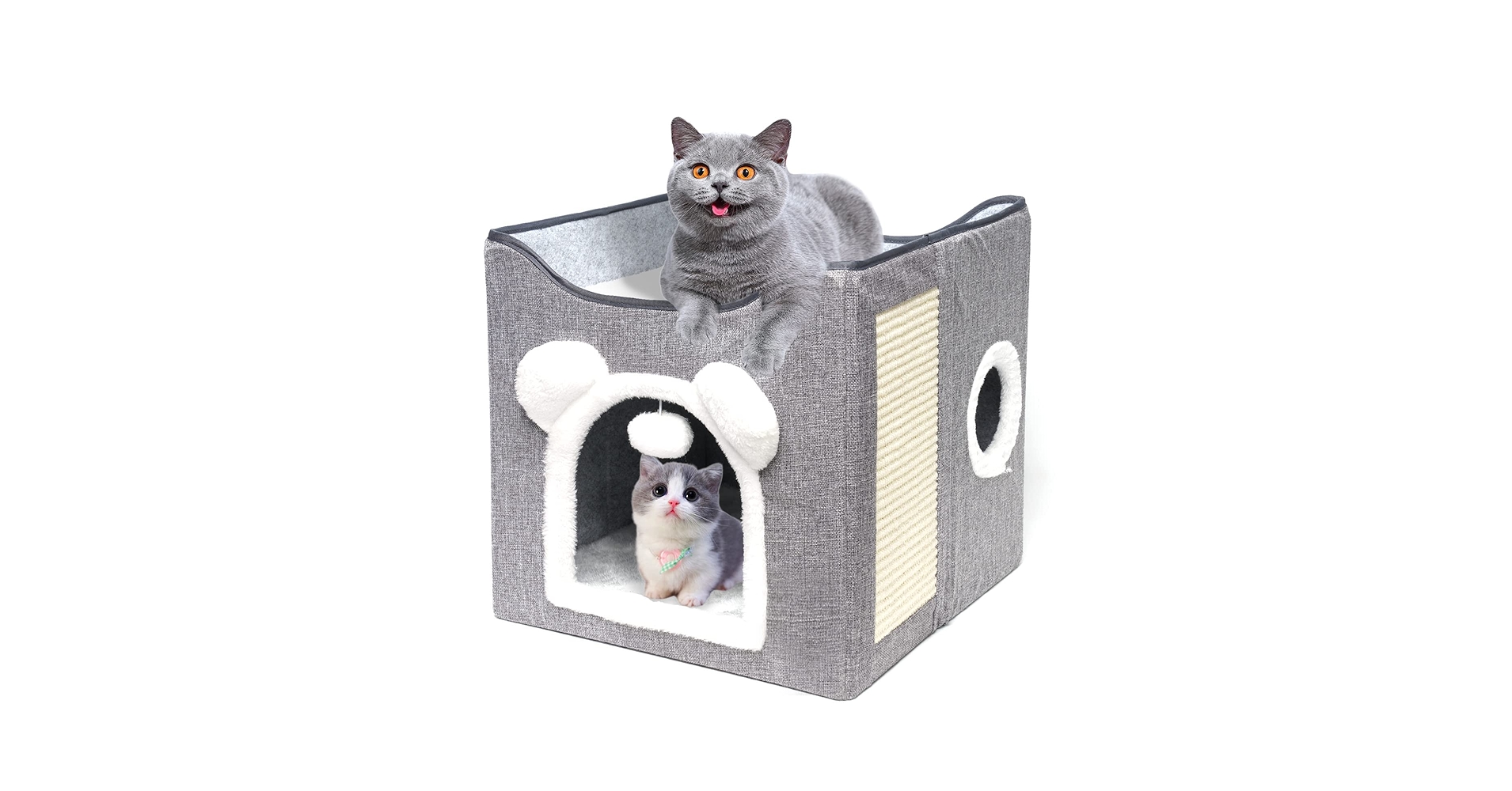 リダ工房・天使と子猫 Amazon | 折りたたみ式 猫ハウス 猫屋 猫窝 猫 ベッド 二層 爪