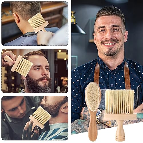 Miniatura 2 de Juego de cepillos de peluquero para el cuello, cepillo de corte de pelo y cepillo de limpieza de recortadora de peluquería, cepillo profesional de