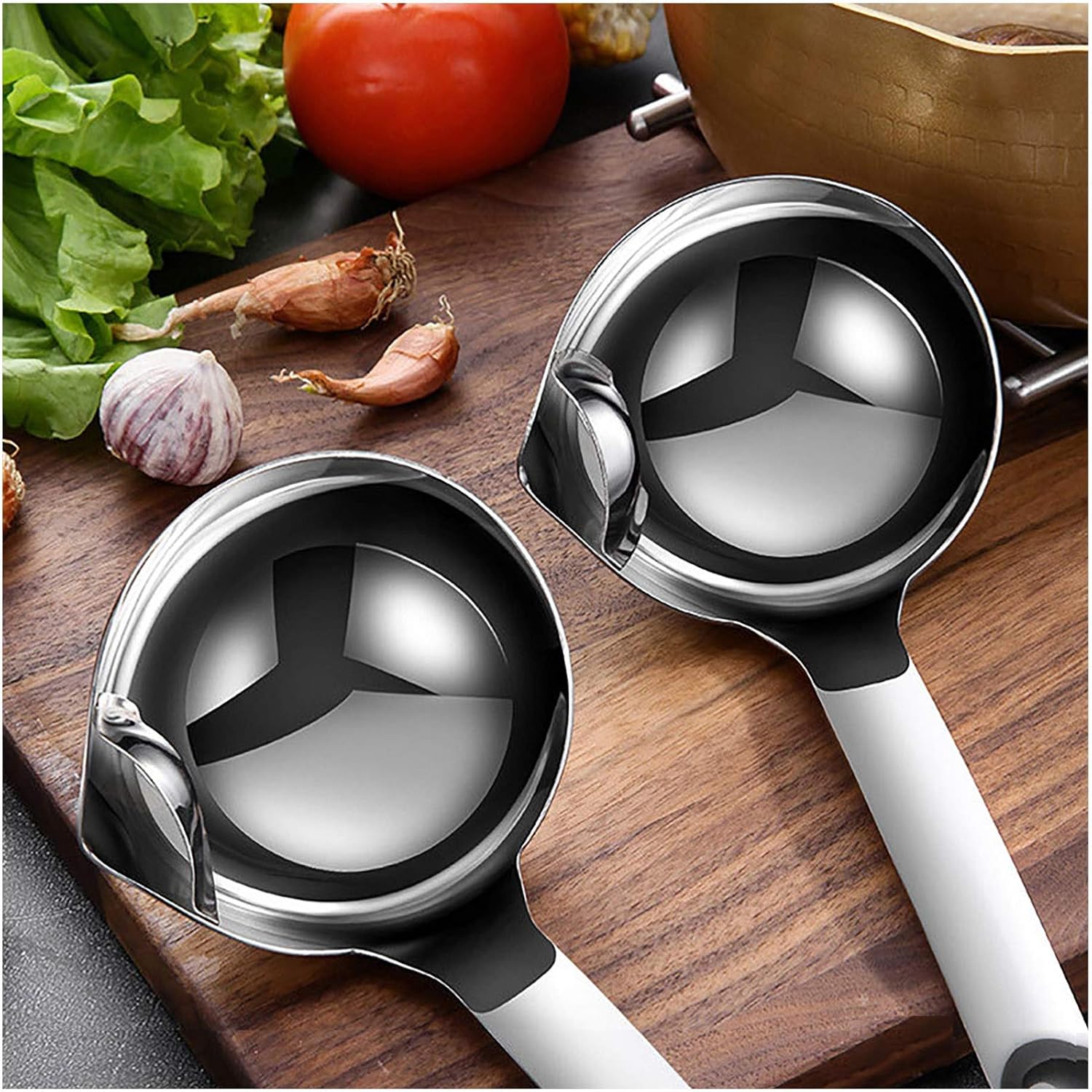 PRETYZOOM Edelstahl Gewürzlöffel - Präziser Saucenlöffel 19,5 Cm Für Küche