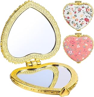 2 espejos compactos para bolso, bonitos espej...