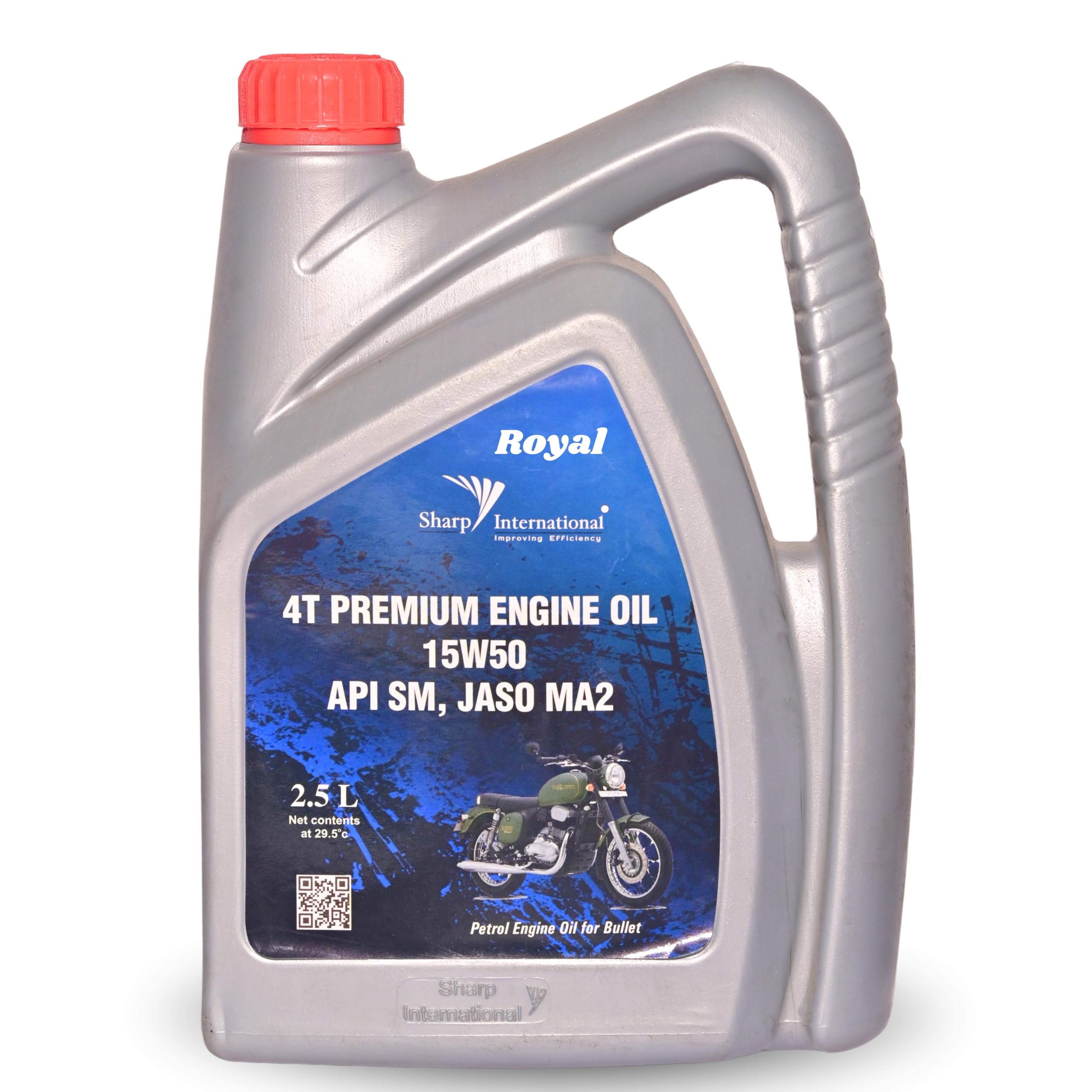 Royal SHARP 4T Premium Engine Oil 15W50 (2.5L) | API SM, JASO MA2 | High Performance Motorcycle Engine Oil for 4-Stroke Bikes | Smooth Engine Protection & Better Mileage-image-4