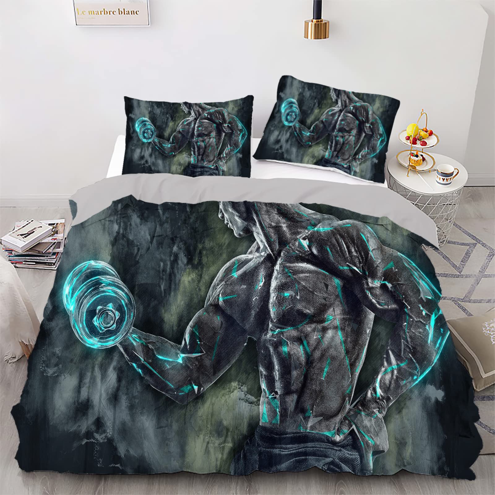 Parure de lit 160x200 housse de couette microfibre 110g/㎡ zippée