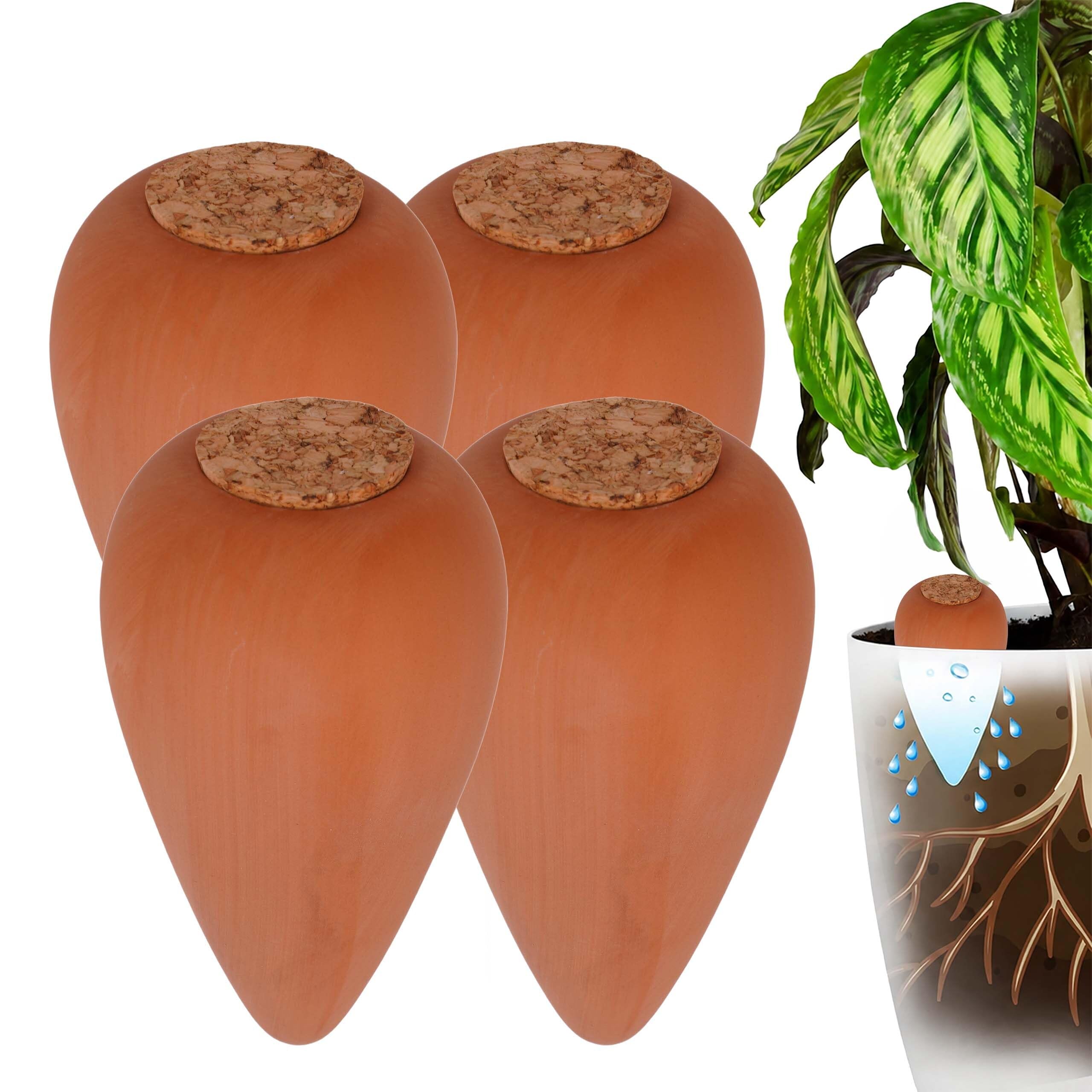 Relaxdays Coni per Irrigazione, 4, 350 ml, terracotta