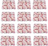 Vista 28 de Arreglo de flores artificiales para decoración de paredes; paneles decorativos con hortensias artificiales para el hogar, fiestas, bodas, Navidad