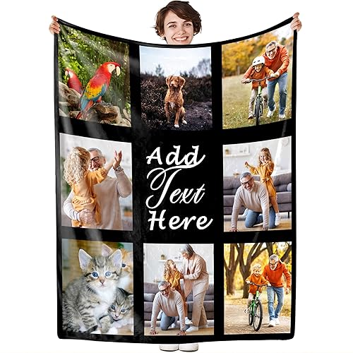 Miniatura 8 de Mantas personalizadas con fotos, texto, manta personalizada con imagen, tamaño matrimonial, manta de franela suave personalizada, regalos para