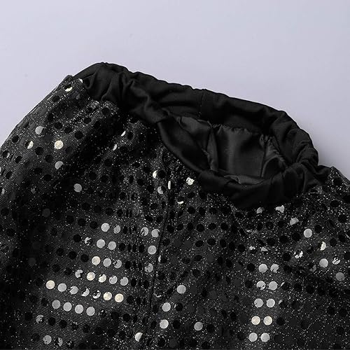 Miniatura 6 de inhzoy Conjunto de lentejuelas para niña, danza callejera, hip hop, danza, rendimiento, con capucha y pantalones de harén