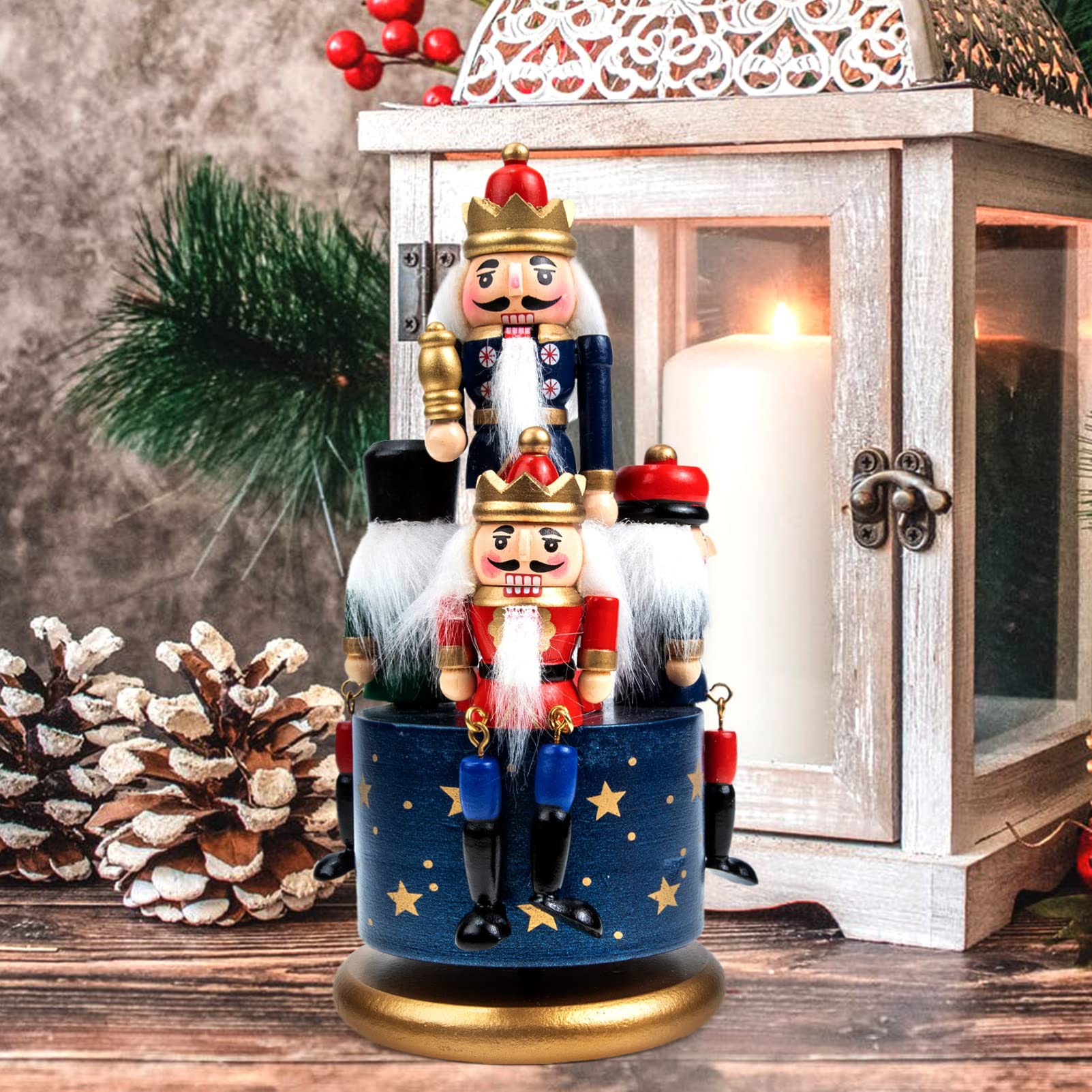 PRETYZOOM Carillon Natalizio in Legno Decorazione Musicale Per Interni Scatola Musicale Design Artigianale Accessori Per Regali Di Compleanno Regalo Per Amanti Della Musica