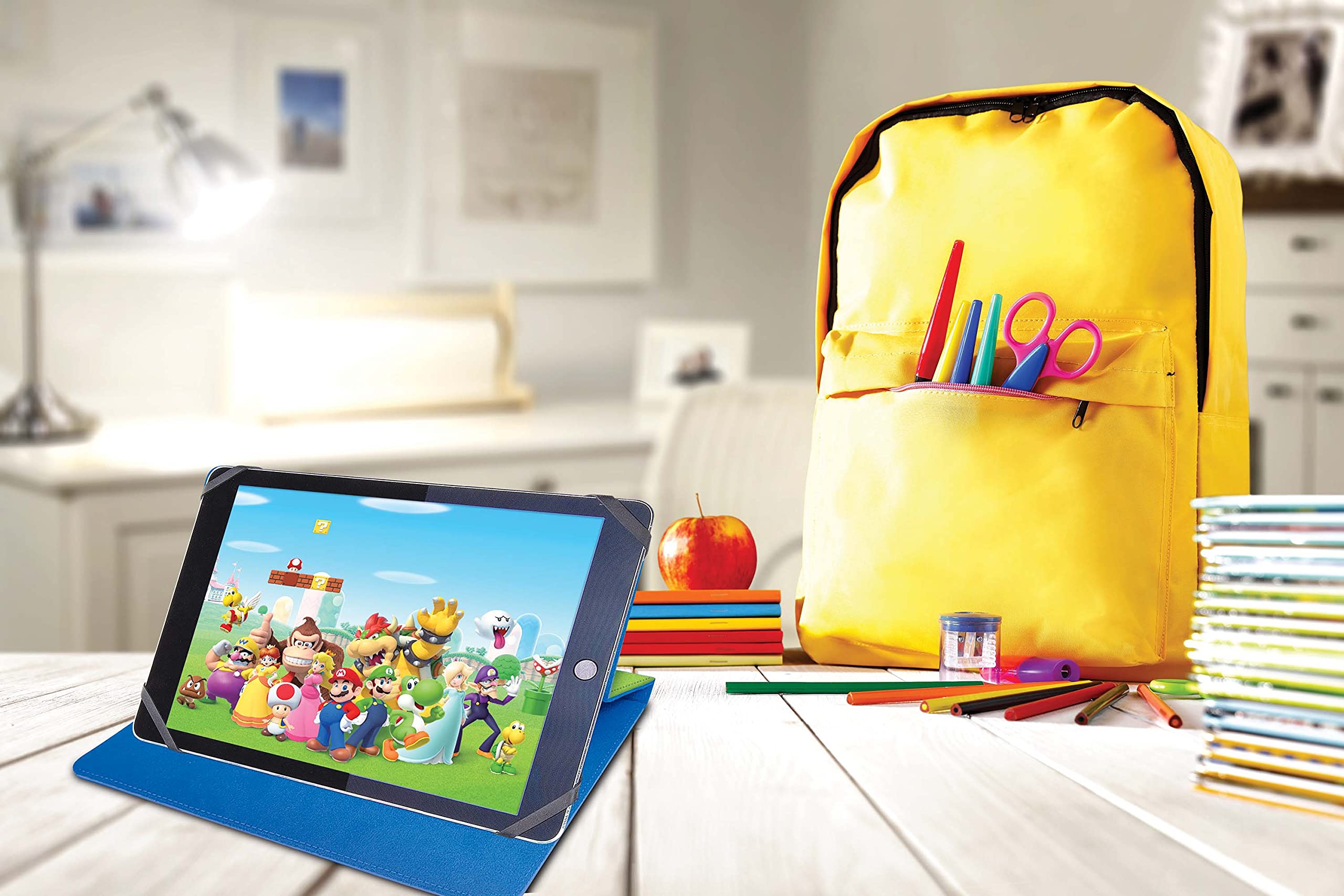 Lexibook, Super Mario, custodia universale per tablet da 7 a 10“, supporto per tablet per bambini, compatibile con Samsung, iPad e altri tablet da 7 a 10”, MFP100NI