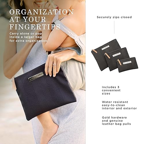 Miniatura 2 de Petunia Pickle Bottom Trío organizador, bolsas con cierre de cremallera, 3 tamaños, para bolsa de pañales, cochecito, bolsa de viaje, llevar solo,