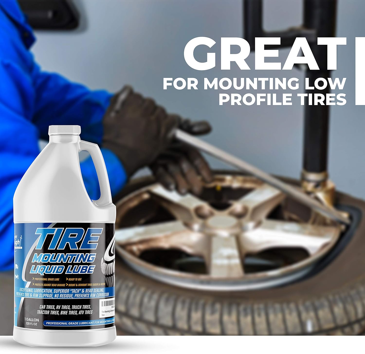 Bright Knight - Tire Lube, Tire Mounting Lube, Tire Sealant | Biodegradable & Universal | Tire Bead Sealer, Tire Soap, Bead Sealer For Tires, Aluminium & Alloy Wheels | Tire & Wheel Tools, Tire Repair