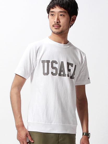 Amazon ビームス Beams Tシャツ Champion Beams 別注 Usafa Tee メンズ White S Tシャツ カットソー 通販