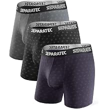 Separatec Mens Dual Pouch Underwear Comfort Soft Premium Cotton Modal Blend Boxer Briefs 3 Pack