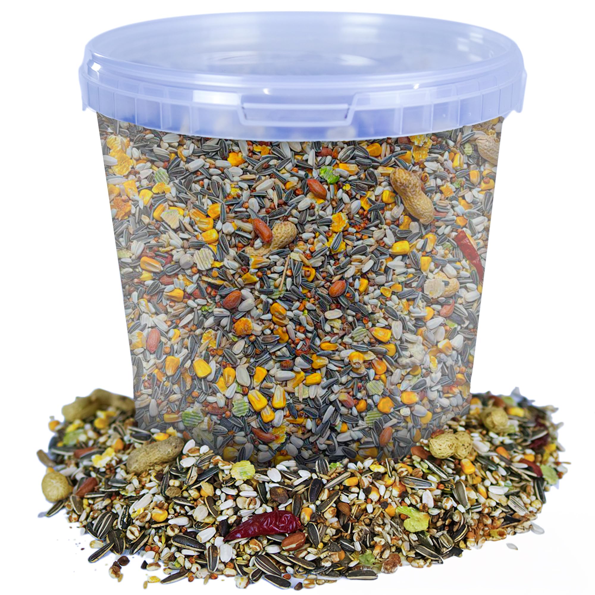BusyBeaks African Grey Parrot Food | High Energy & Protein NO1 Mix | Nutritious Wild Garden Bird Feed | Additive Free Cleaned to 99.9% Purity | Provides Both Mental and Physical Stimulation (2.5L Tub)