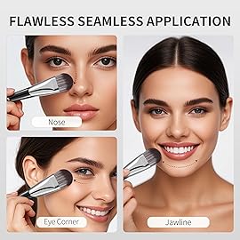 DUcare Flat Foundation Brush for Liquid Makeup, Premium Synthetic Hair Concealer/Kabuki Makeup Brush, Dense Bristles Design, Multi-Purpose Face Brushes for Liquid/Cream/Facial Mask