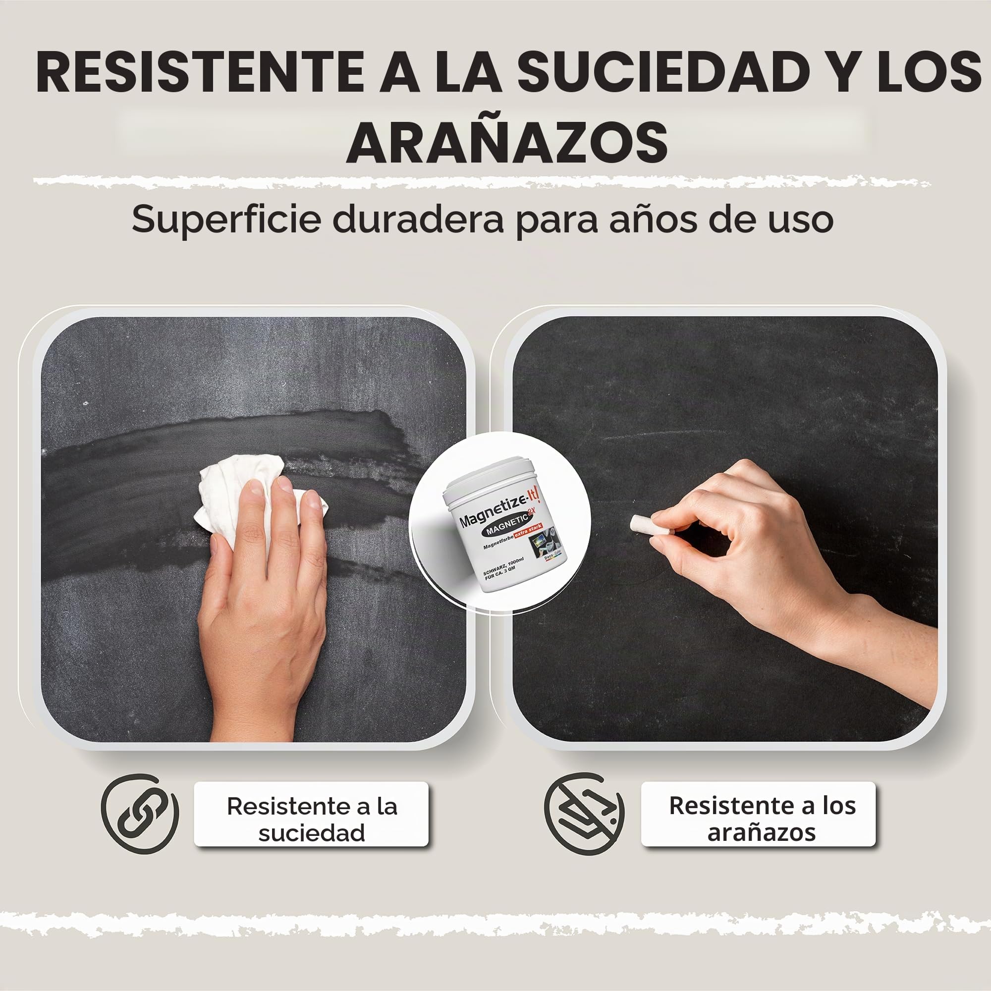 Pintura magnética extra fuerte y se puede pintar para tiza e imán (negro, 1000 ml) – Pizarra magnética para pared aprox. 3 m² – Pintura magnética adecuada para pared – Pintura de pared