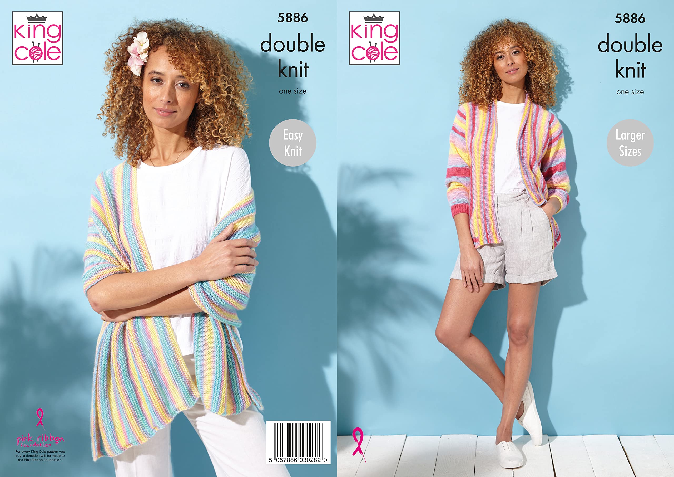 King Cole DK Knitting Pattern Wrap and Jacket 5886