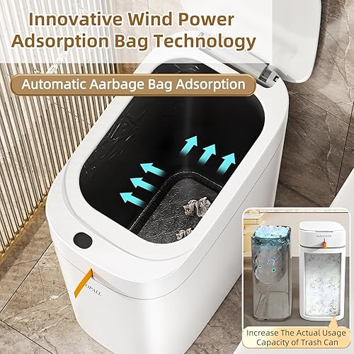 Miniatura 8 de MOPALL Bote de basura recargable para baño con 75 bolsas de basura