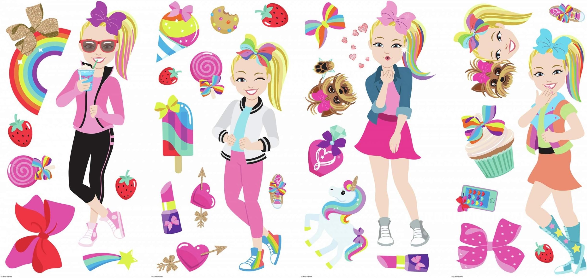 RoomMates RMK4253SCS Jojo Siwa Cartoon Peel and Stick Wall Decals