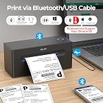 Bluetooth Shipping Label Printer, NELKO Wireless 4x6 Thermal Shipping Label Printer for Small Business, Support iPhone, Android, Windows, MAC and Chrome OS, Widely Used for Canada Post, Amazon, Etsy