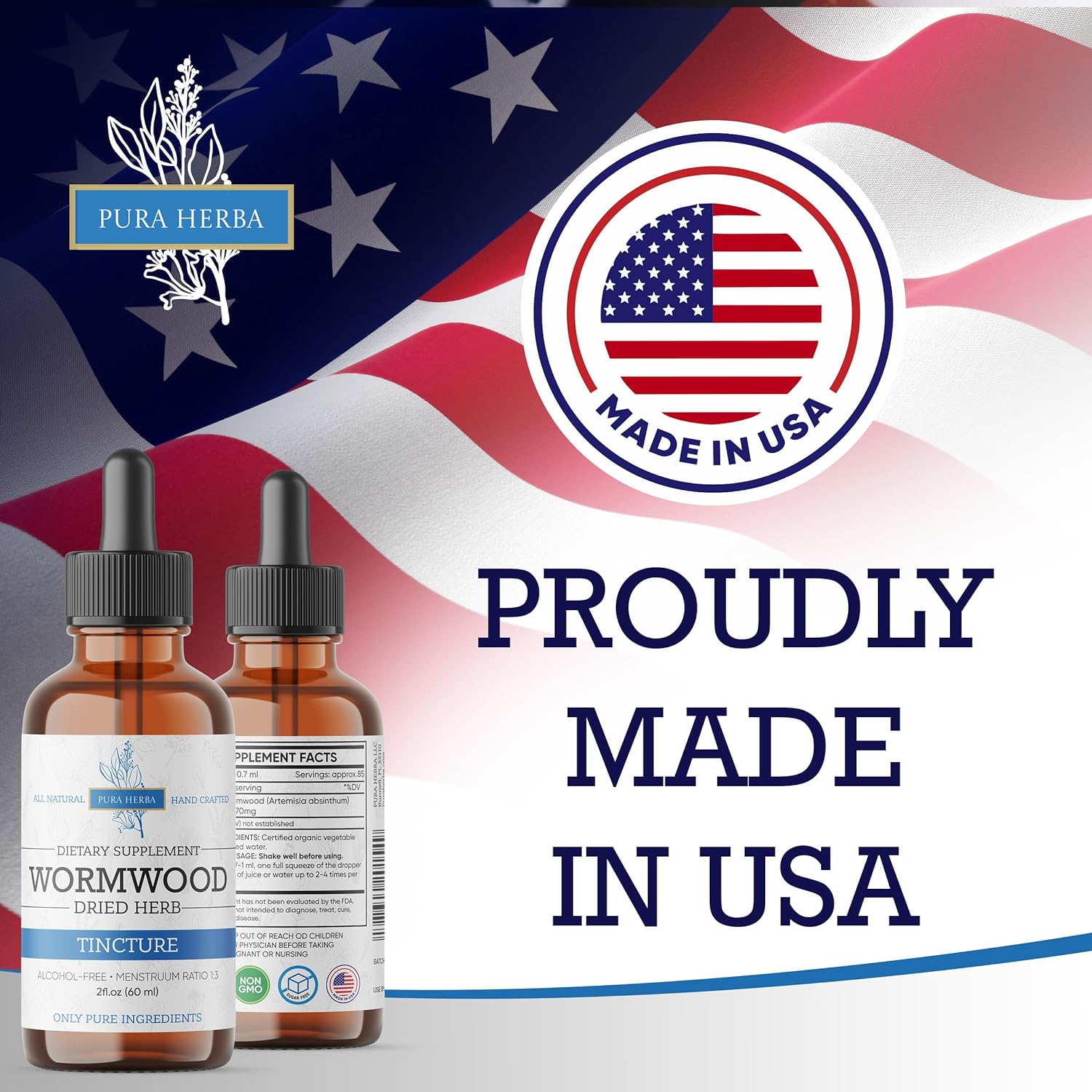 Wormwood Organic Tincture - Herbal Supplement for Digestive Health and Gut Support - Natural Cleanse - Alcohol-Free, Made in USA, 2 Fl Oz - Image 4