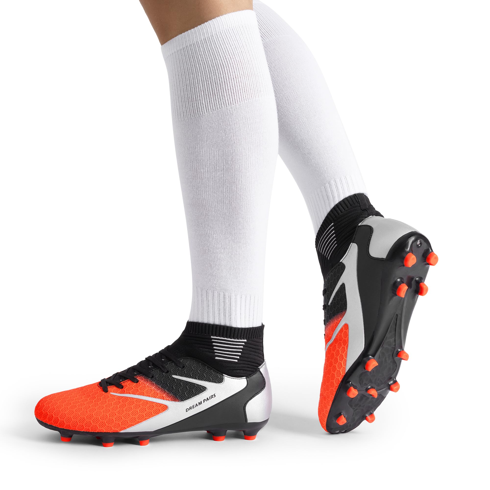 DREAM PAIRS Chaussures de Football pour Hommes Durable Chaussure Crampons Montantes à Lacets Stables et Accrocheuses SDSC2407M