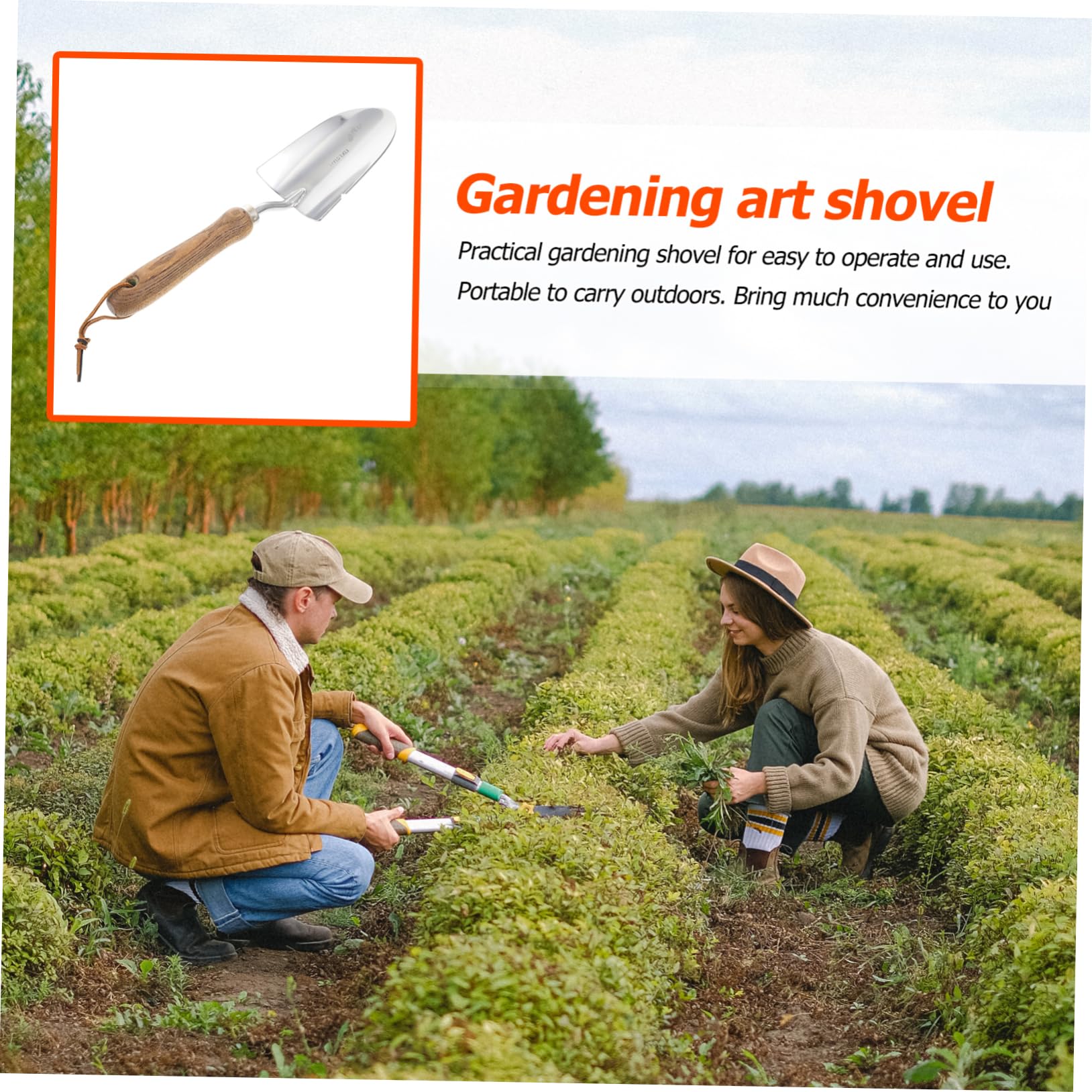 Abaodam 2 Stück Kleine Gartenkelle mit Holzgriff Gartenwerkzeug für Pflanzen Umtopfen und für Garten Innenhof und Park