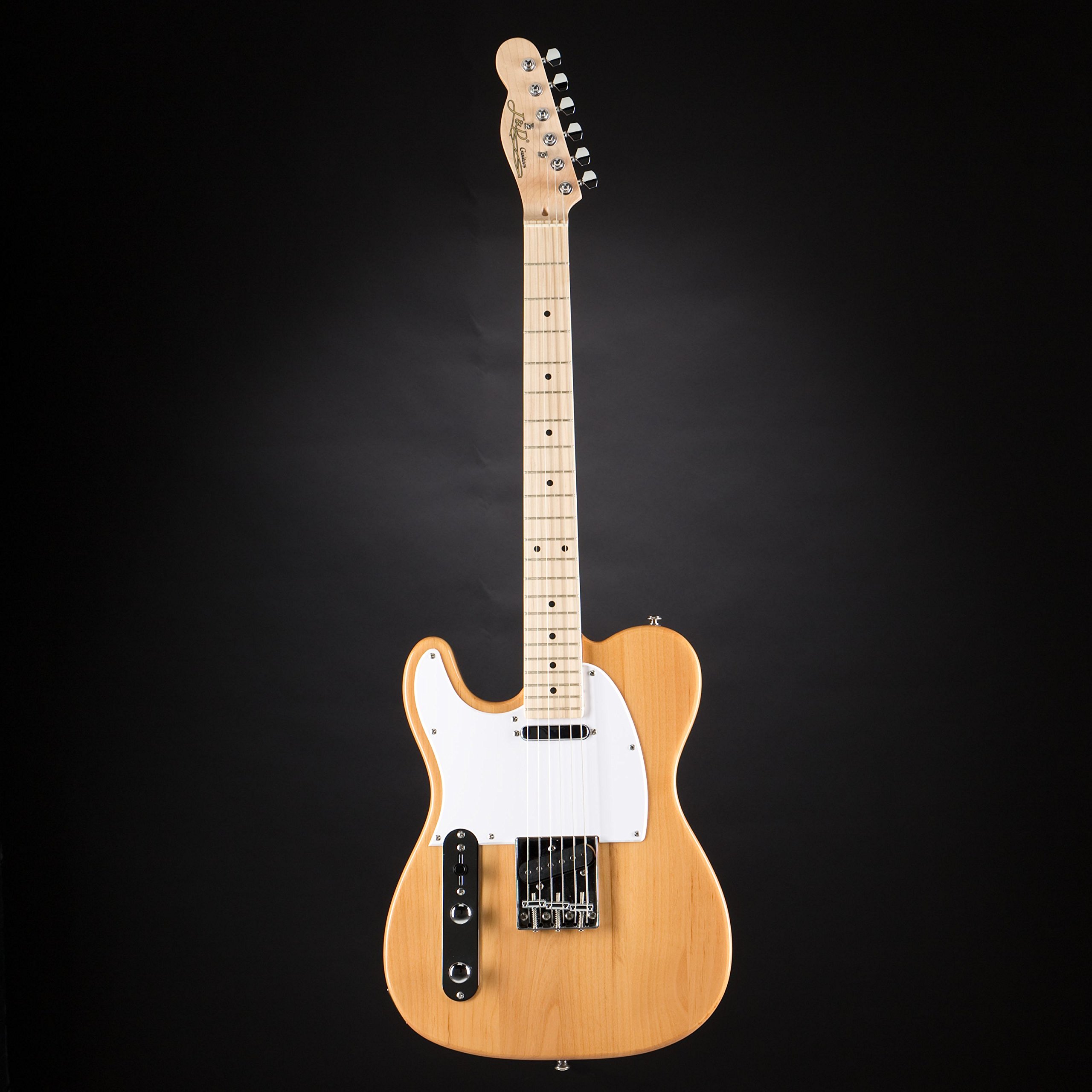J&D TL Linkshänder E-Gitarre, Natural Finish, Erle-Korpus, Ahornhals, 22 Medium-Bünde, Ceramic Single-Coil-Tonabnehmer, Gewicht 2,5-5 kg, Ohne Koffer/Gigbag