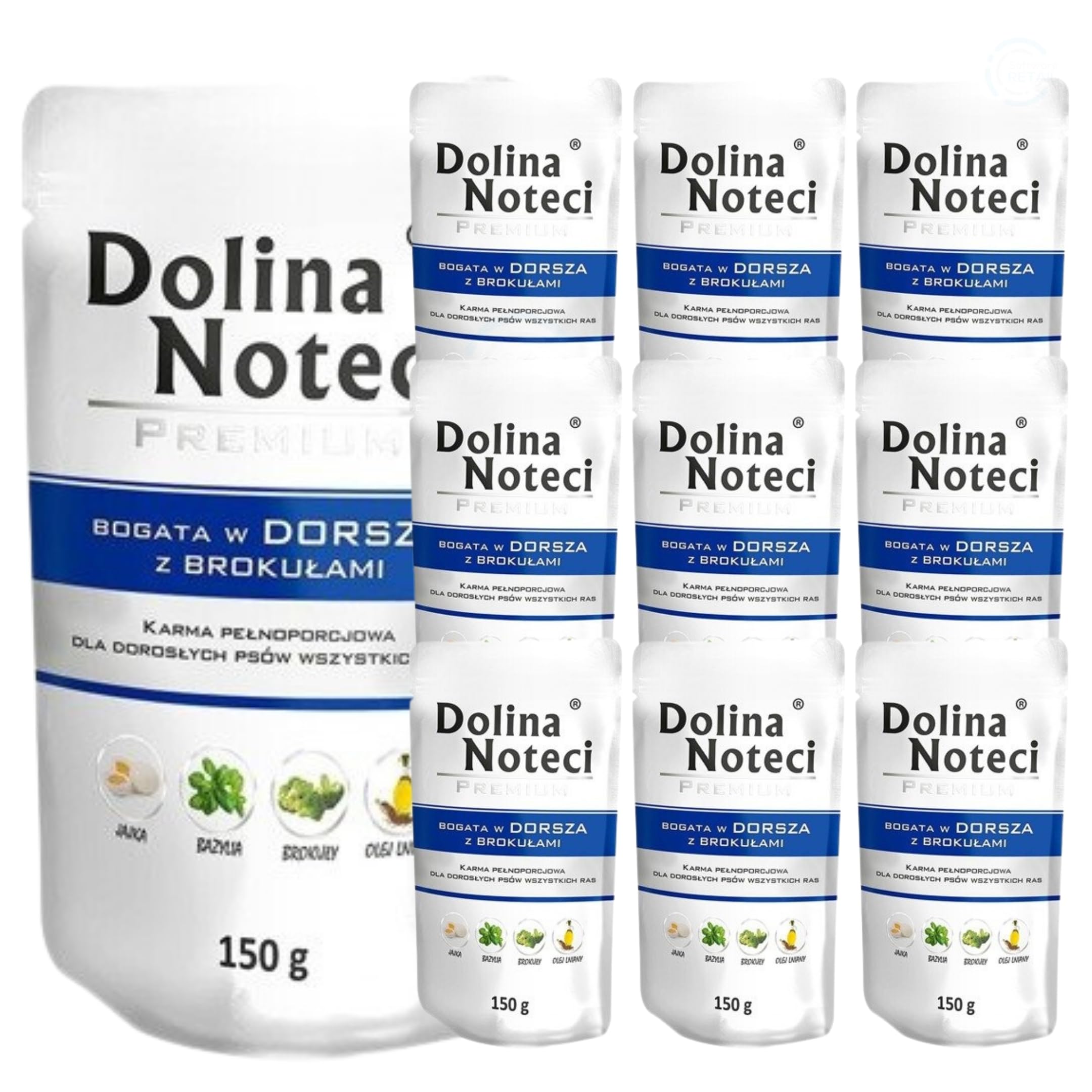 Dolina Noteci Premium Wet Dog Food, Cod with Broccoli, Gluten-Free (10x150g) โ image 1