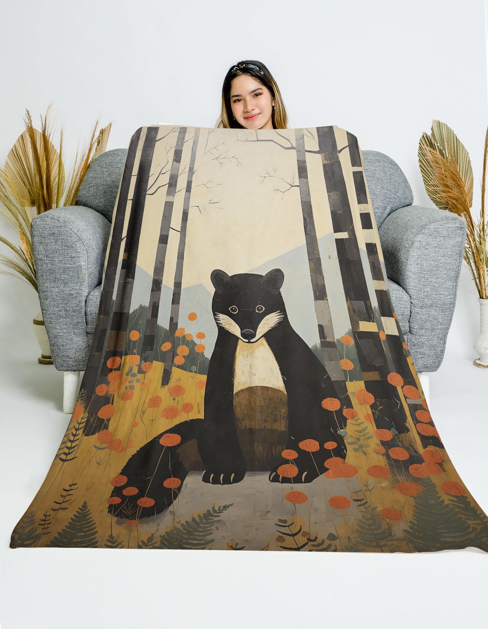 Amazon.com: CAPITUNEISKINEPA Coati Blanket Gift Velvet Blanket
