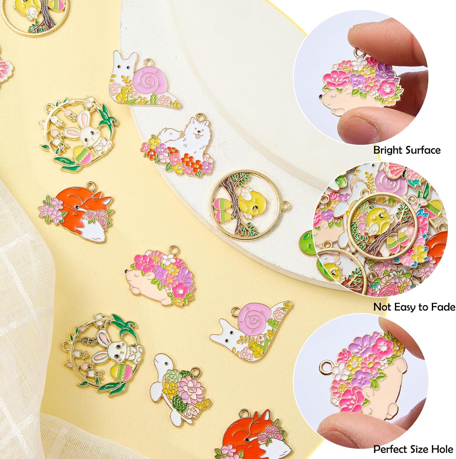 20 Pcs 10 Style Metal Animal Flower Charms for Jewelry Making Bulk Cute Assorted Enamel Charms Pendants for Keychain Earrings Necklaces Bracelets DIY Supplies - Image 3