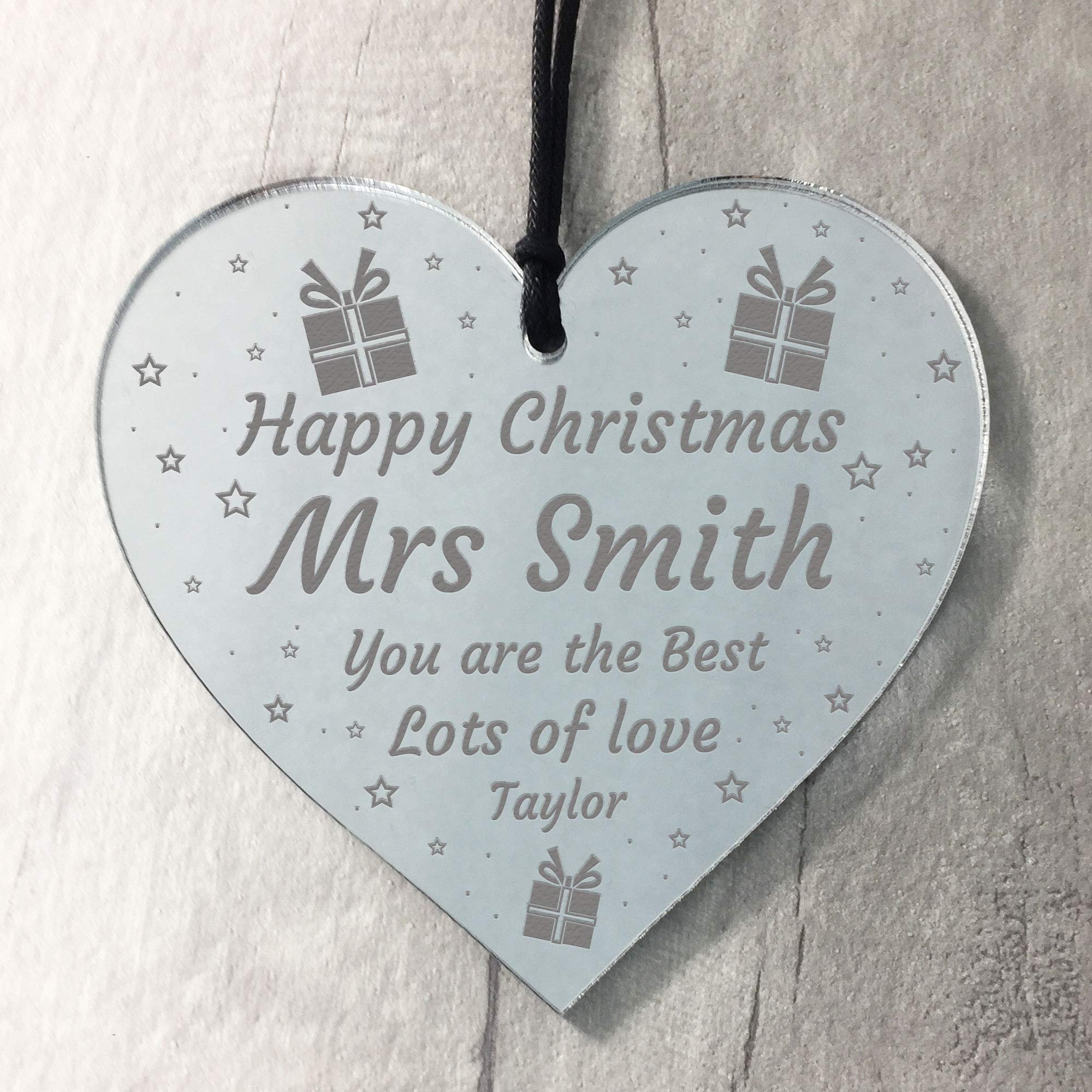 Teacher Gift For Christmas Hanging Heart Teacher Gift Thank You School Nursery Gift