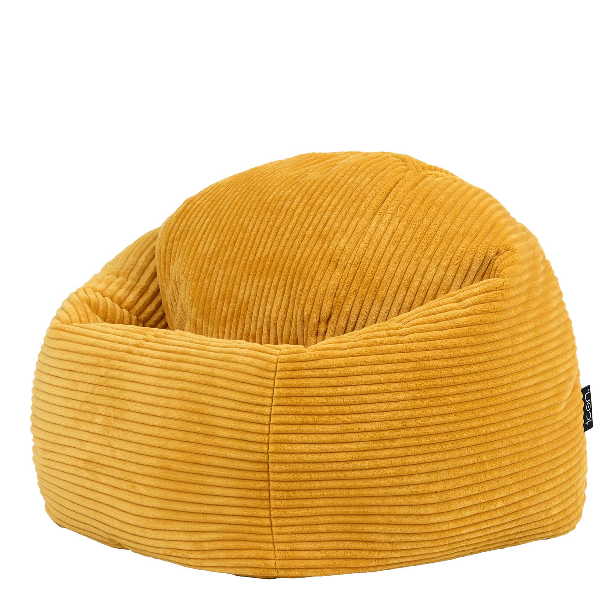 icon Kingston Kids Bean Bag, Corduroy, Yellow, Kids Bean Bag Chair with Filling Included for Girls and Boys, Childrens Chair, Beanbags for Children, Playroom Décor, Bedroom Accessories — image 1