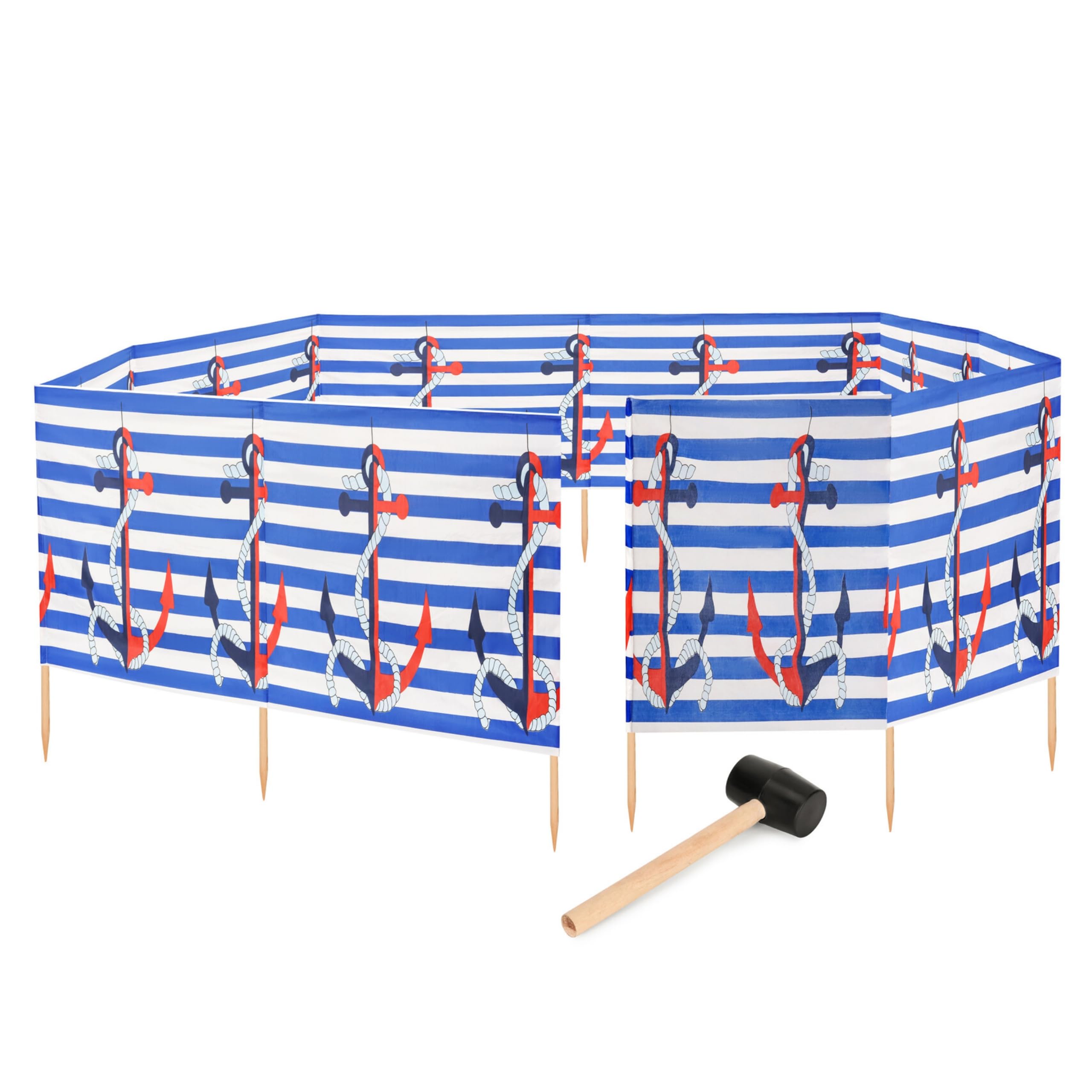 Garronda Strand Windschutz Sichtschutz 15m lang Plus Gummihammer GAEX001