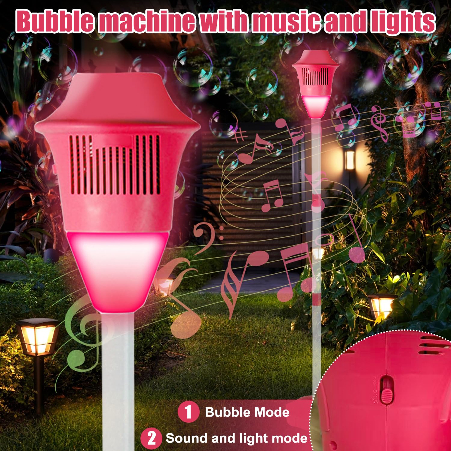 Standing Bubble Machine Lamp, Macchina per Bolle di Sapone per Bambini, Bubble Makers per Bambini con Bolle, Sparabolle di Sapone, Bubble Torch, Lampada per macchina bolla in piedi, per Giardino Festa