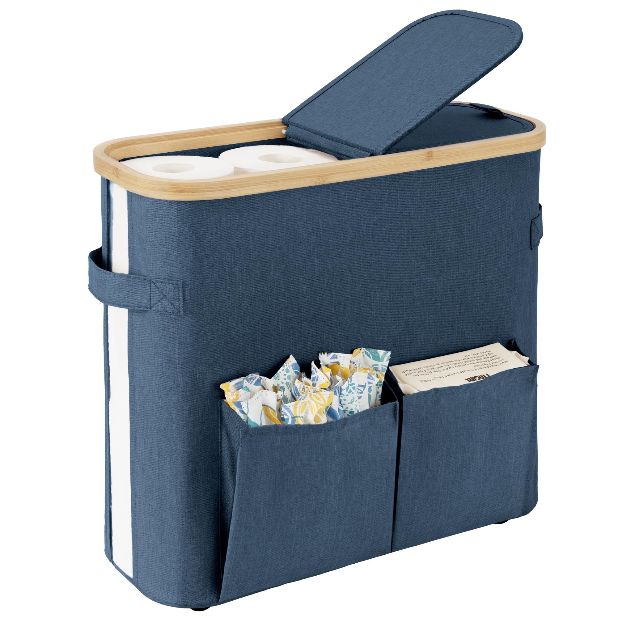 Photo 1 of StorageWorks Toilet Paper Storage Basket - Blue, Medium
