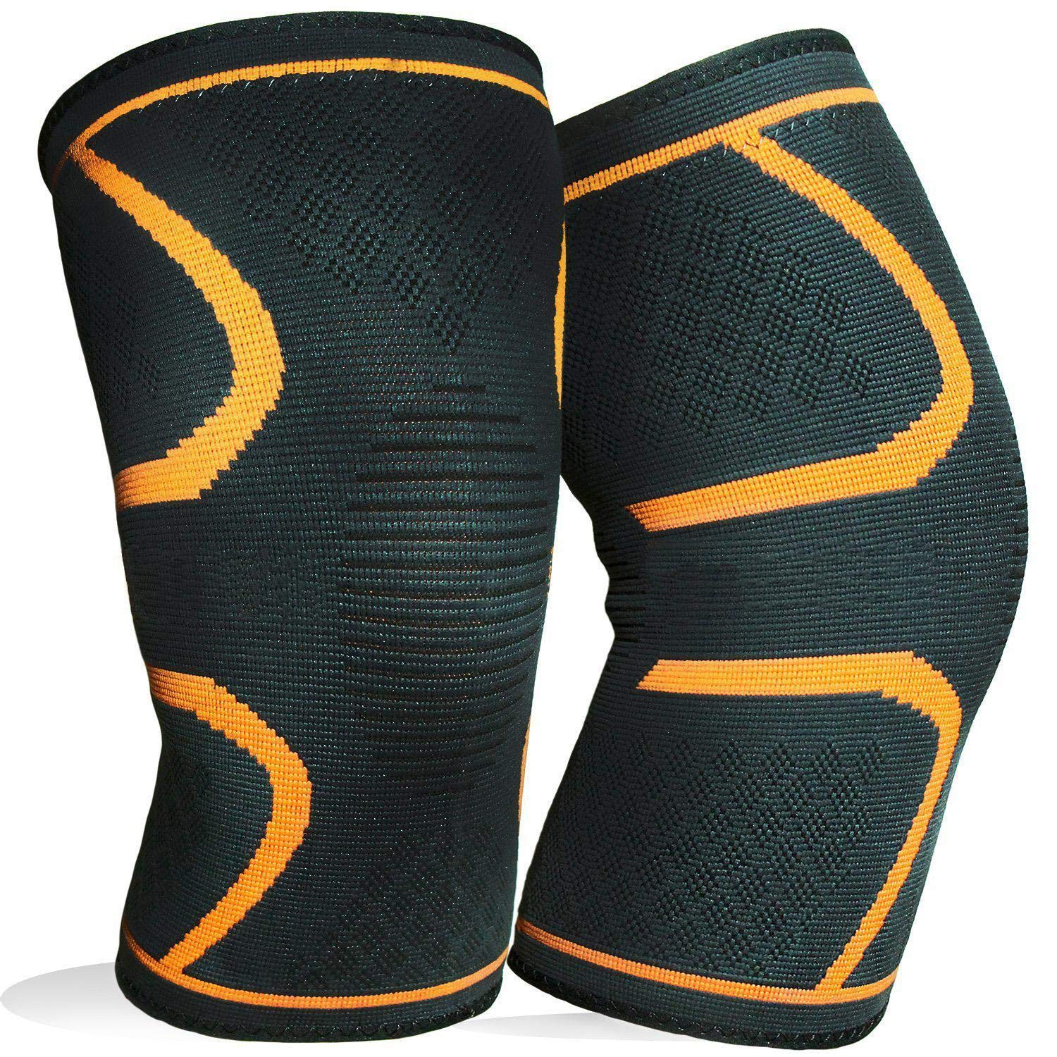 1 Pair Knee Brace Support Compression Sleeves Wraps Pads for Arthritis Running Pain Relief Injury Recovery BasketBall/FootBall