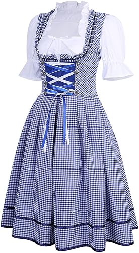 Miniatura 2 de GloryStar Disfraz de tirolesa alemana para mujer, para el Oktoberfest bávaro, carnaval, Halloween